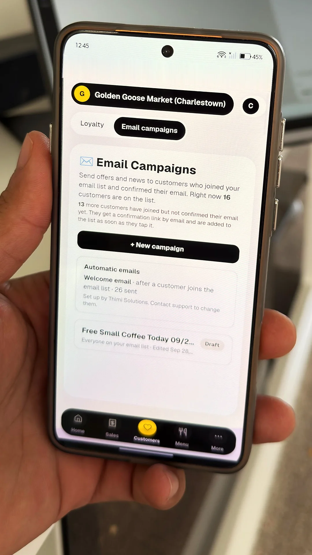 Email campaigns to loyalty members from the Thimi Admin